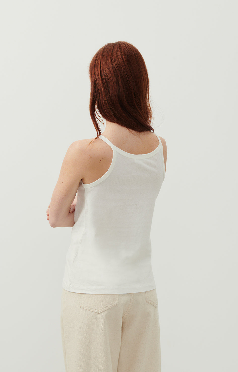 Women White Strap Cotton Vest