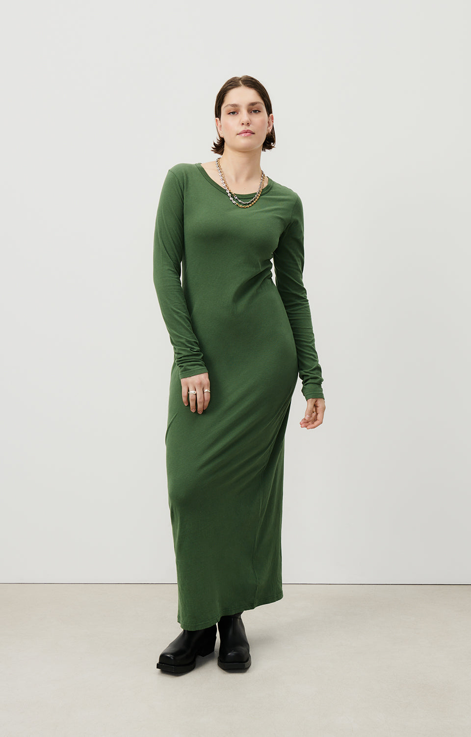 Women Green Cotton Dress