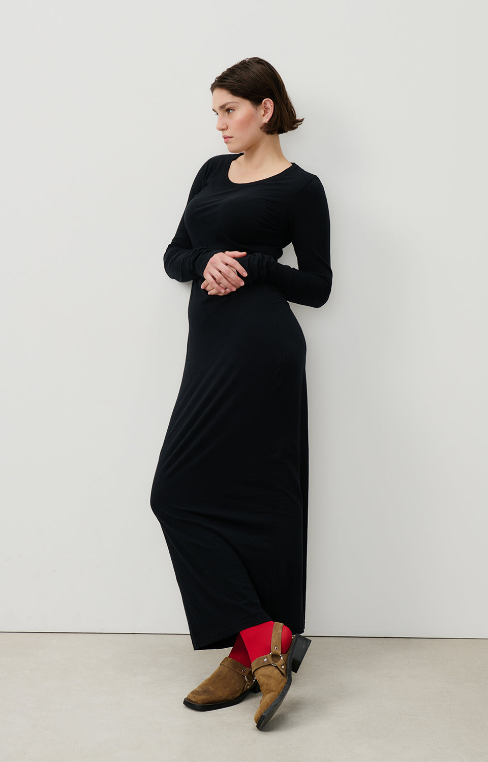 Women Black Cotton Dress