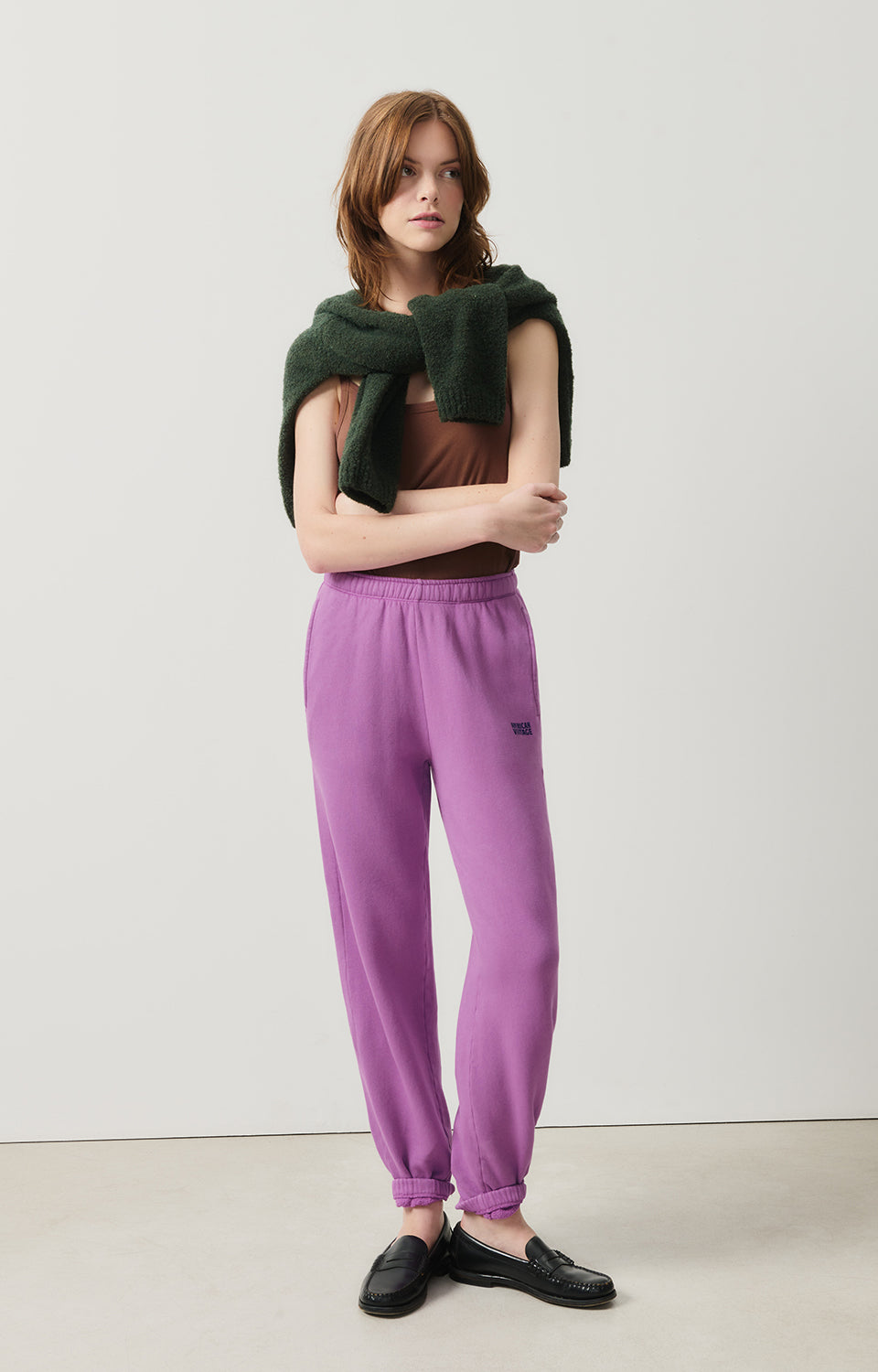 Women Purple Cotton Trousers