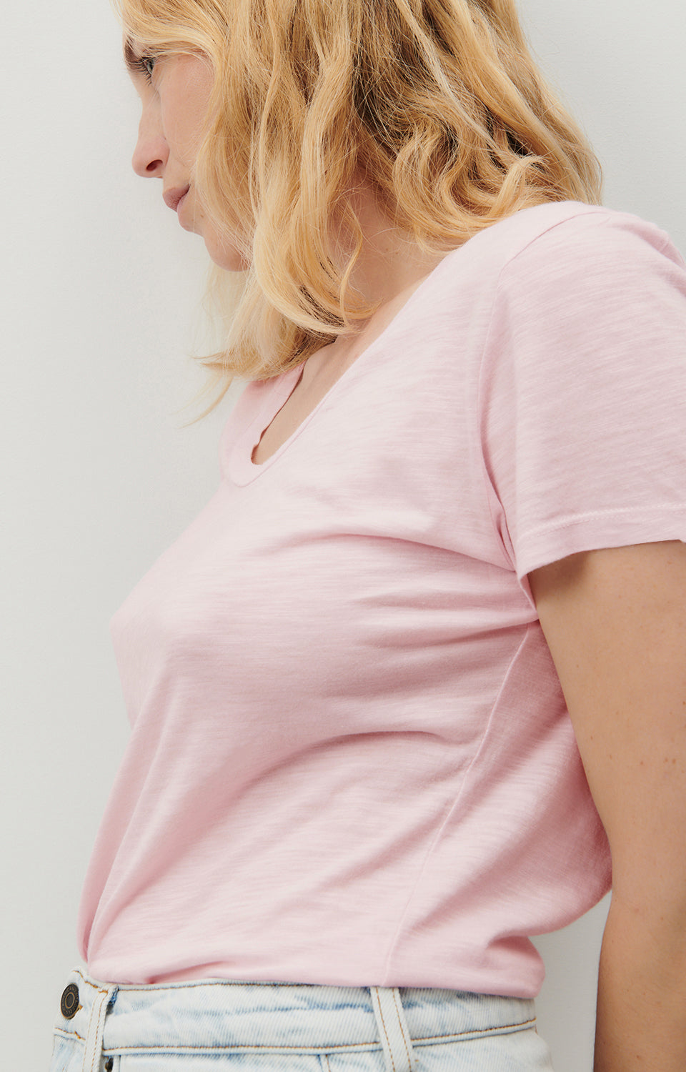 Women Light Pink Cotton T-Shirt