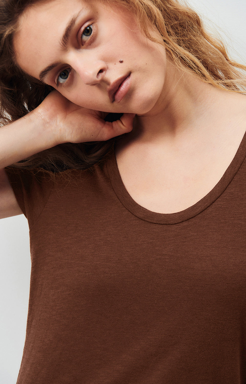 Women Brown Cotton T-Shirt