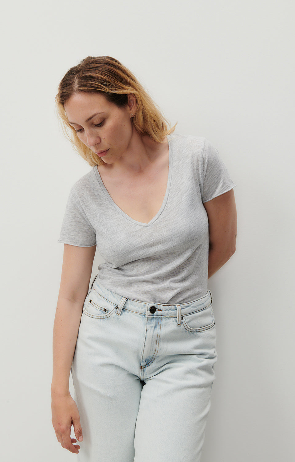 Women Grey Cotton T-Shirt