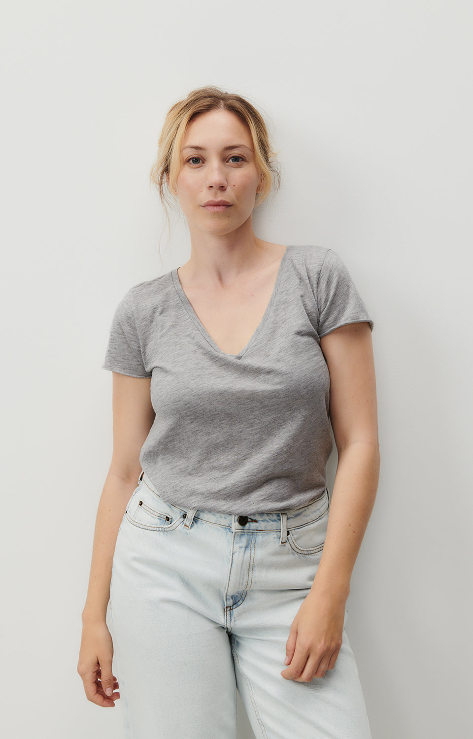 Women Grey Cotton T-Shirt