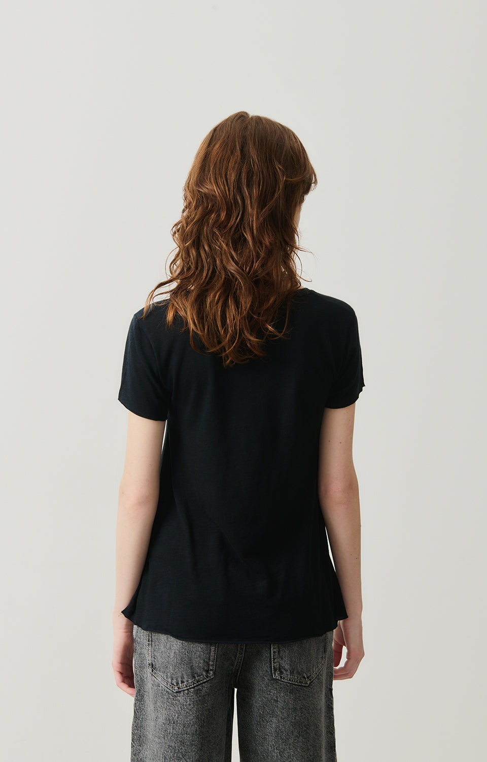 Women Black Cotton T-Shirt