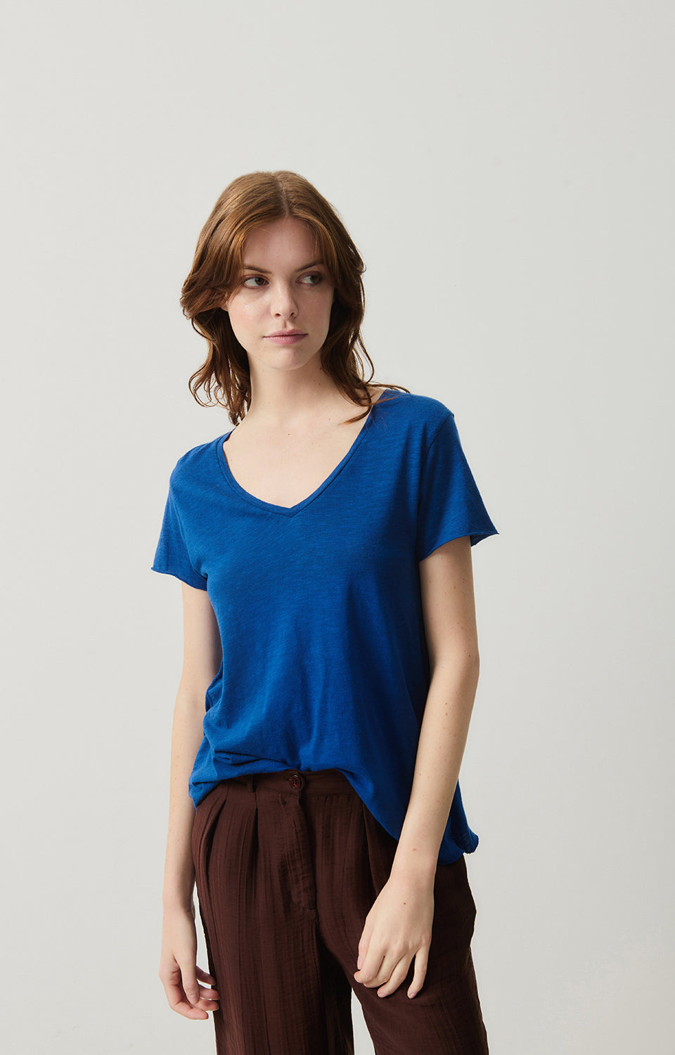 Women Blue Cotton T-Shirt