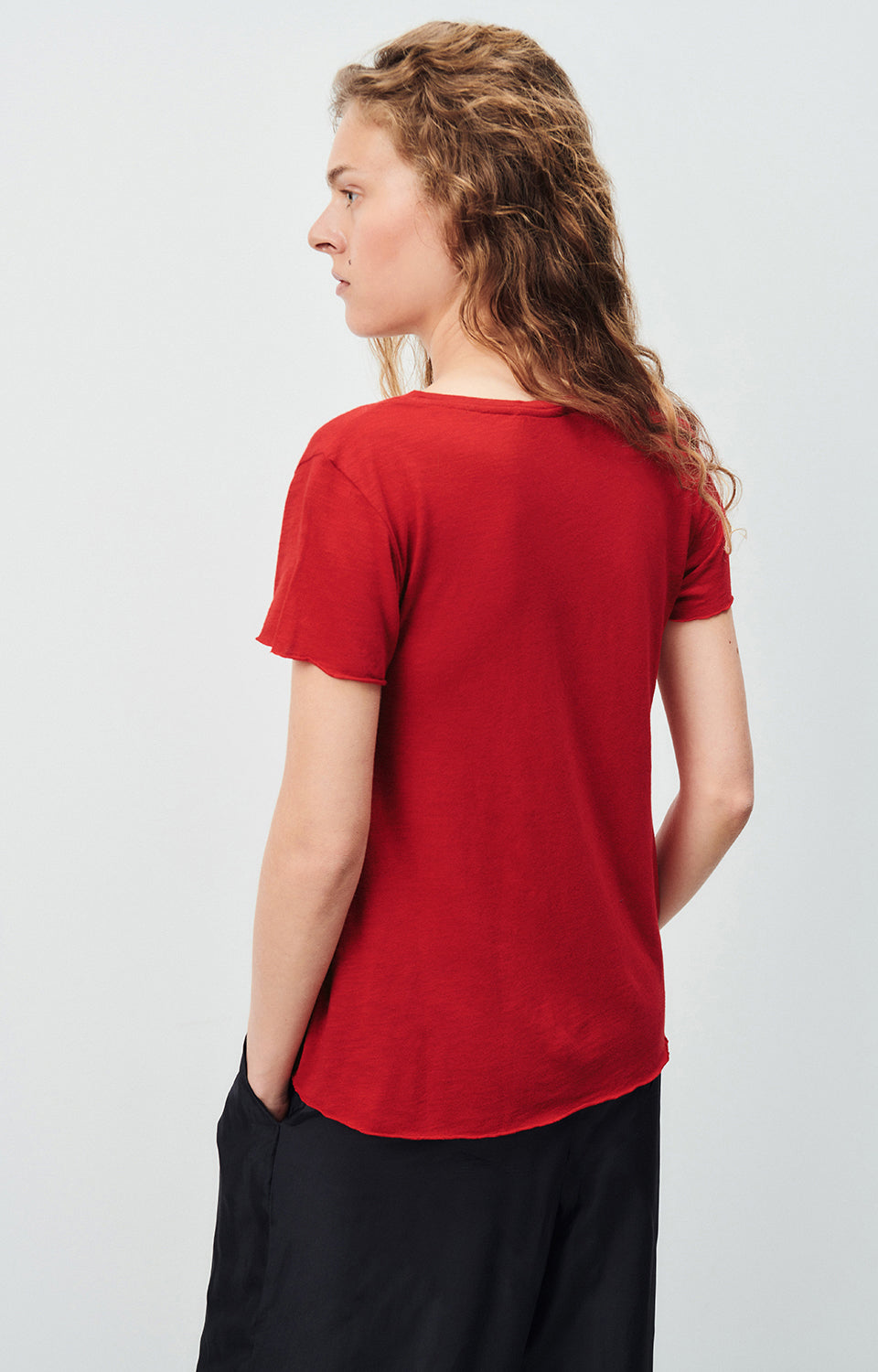 Women Red Cotton T-Shirt