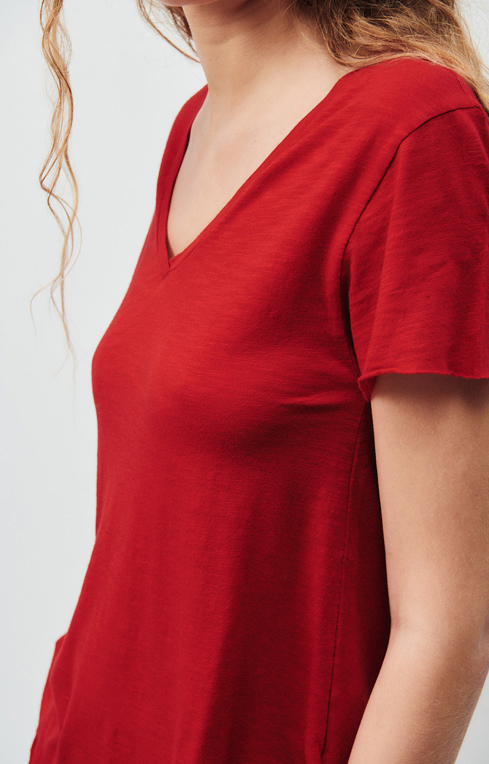 Women Red Cotton T-Shirt