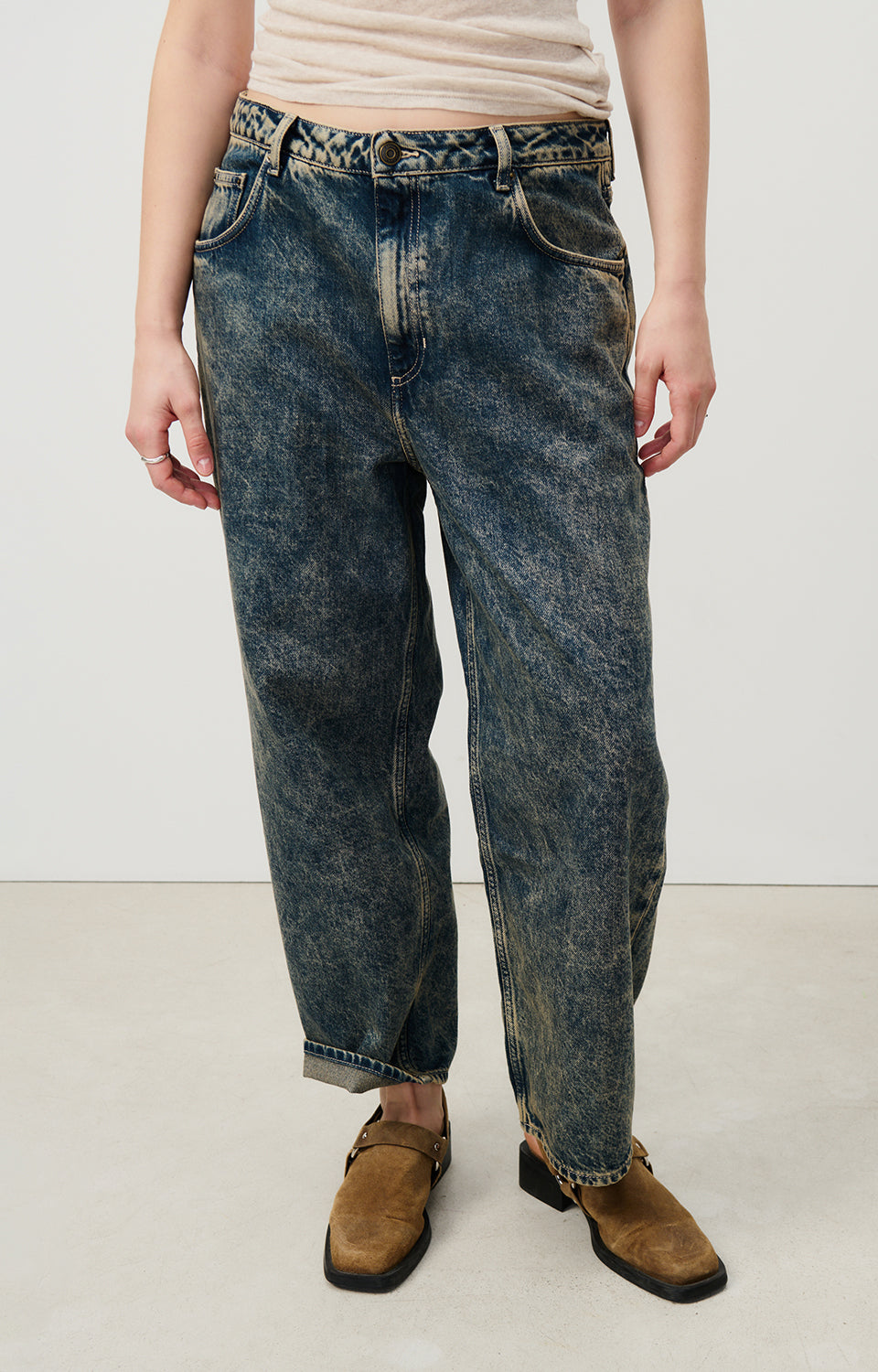 Women Dark Blue Denim Trousers