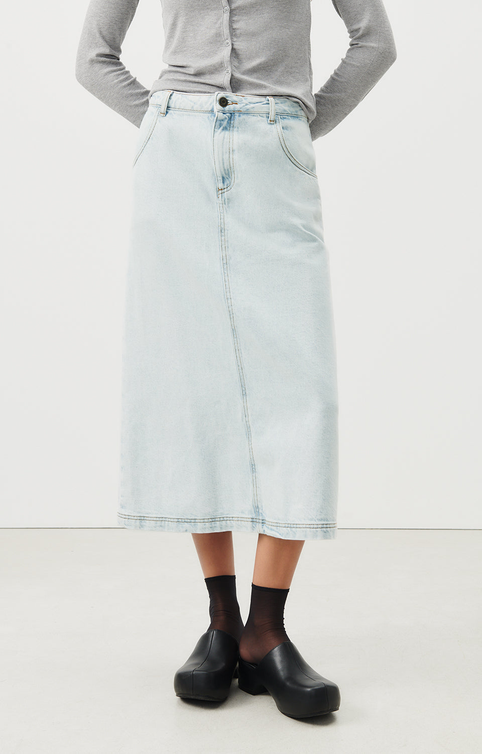 Women Light Blue Denim Skirt