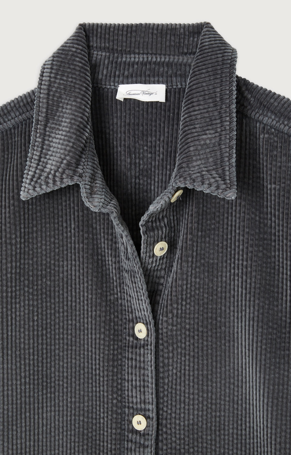 Women Dark Grey Corduroy Shirt