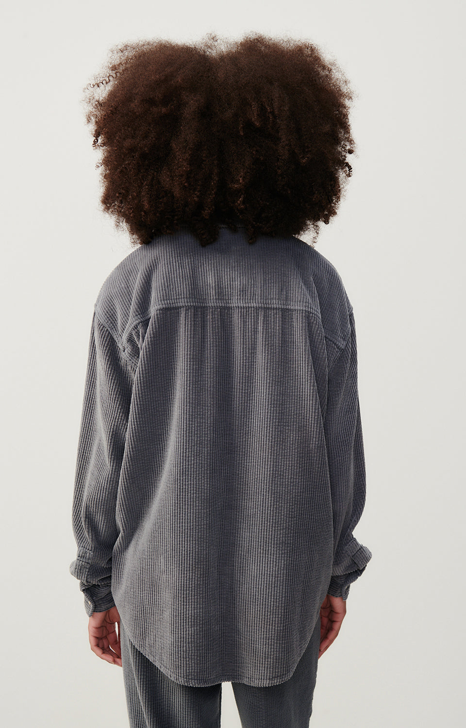 Women Dark Grey Corduroy Shirt