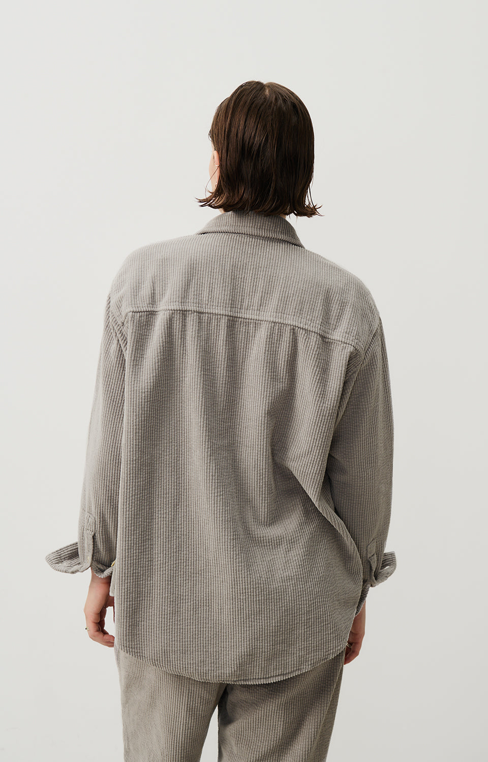 Women Grey Corduroy Shirt