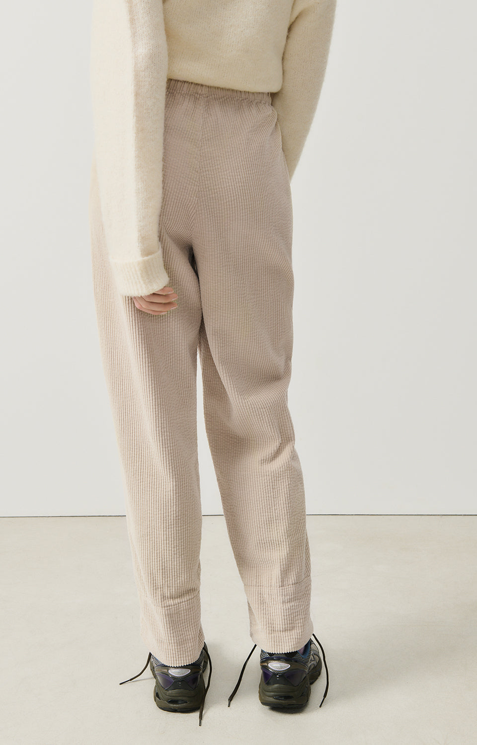 Women Beige Corduroy Trousers