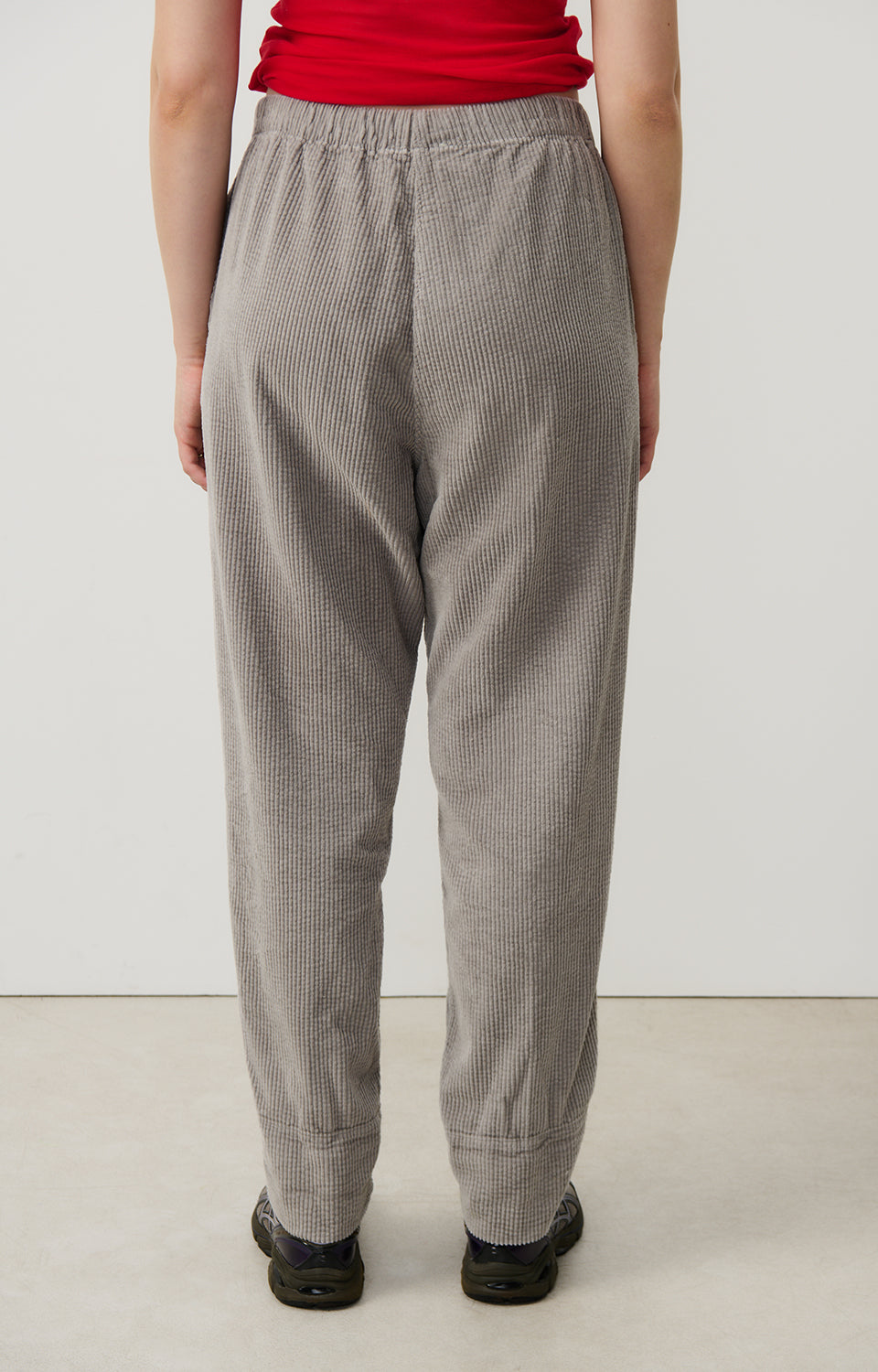 Women Grey Corduroy Trousers