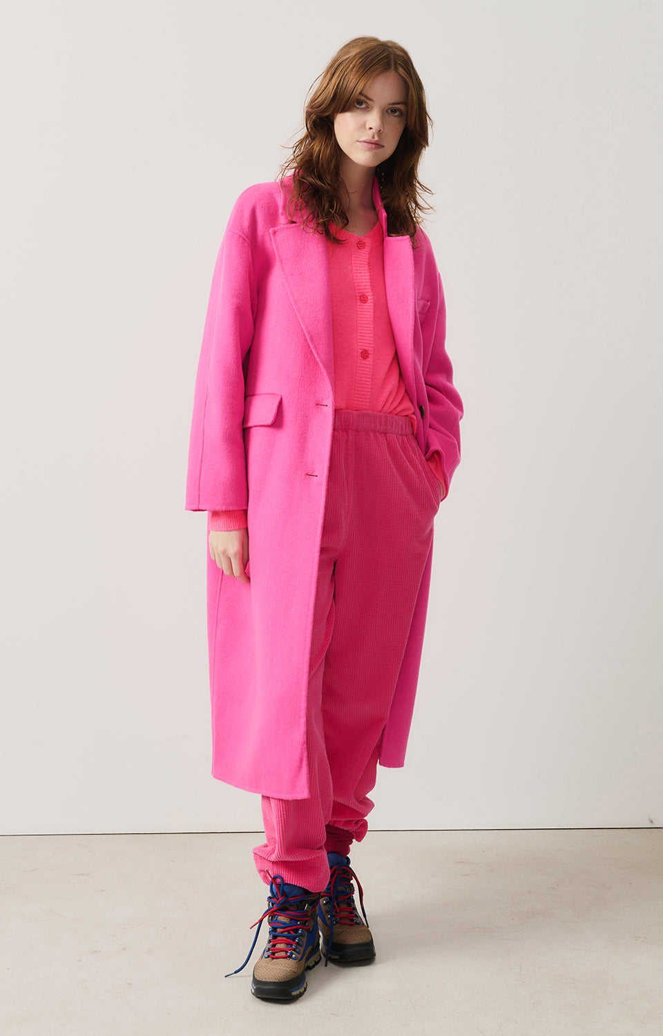 Women Fuchsia Corduroy Trousers