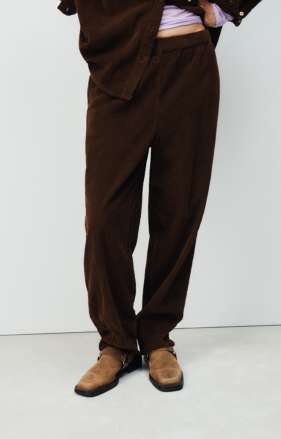 Women Brown Corduroy Trousers