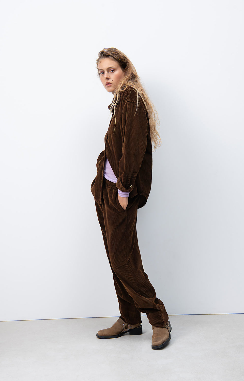 Women Brown Corduroy Trousers