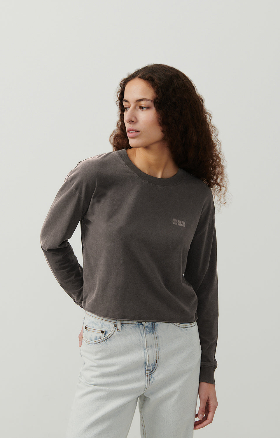 Women Dark Grey Cotton T-Shirt