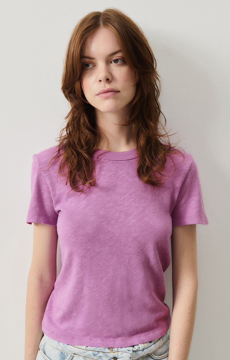 Women Purple Cotton T-Shirt