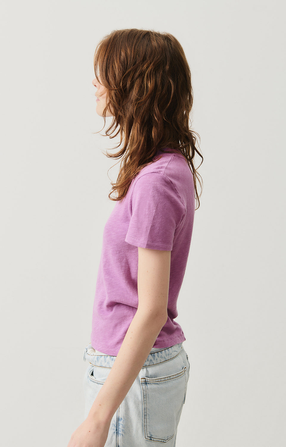 Women Purple Cotton T-Shirt