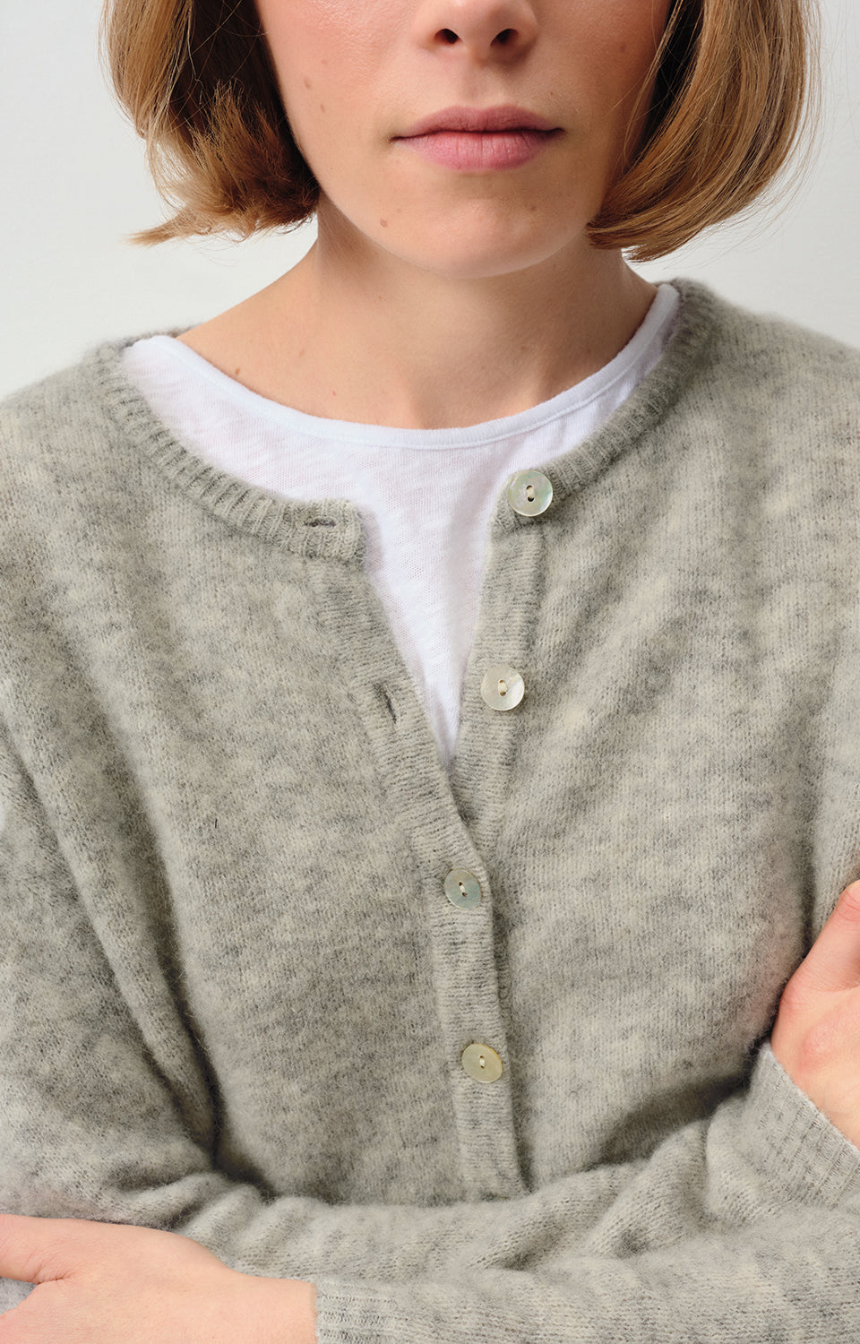 Women Grey Knit Cardigan