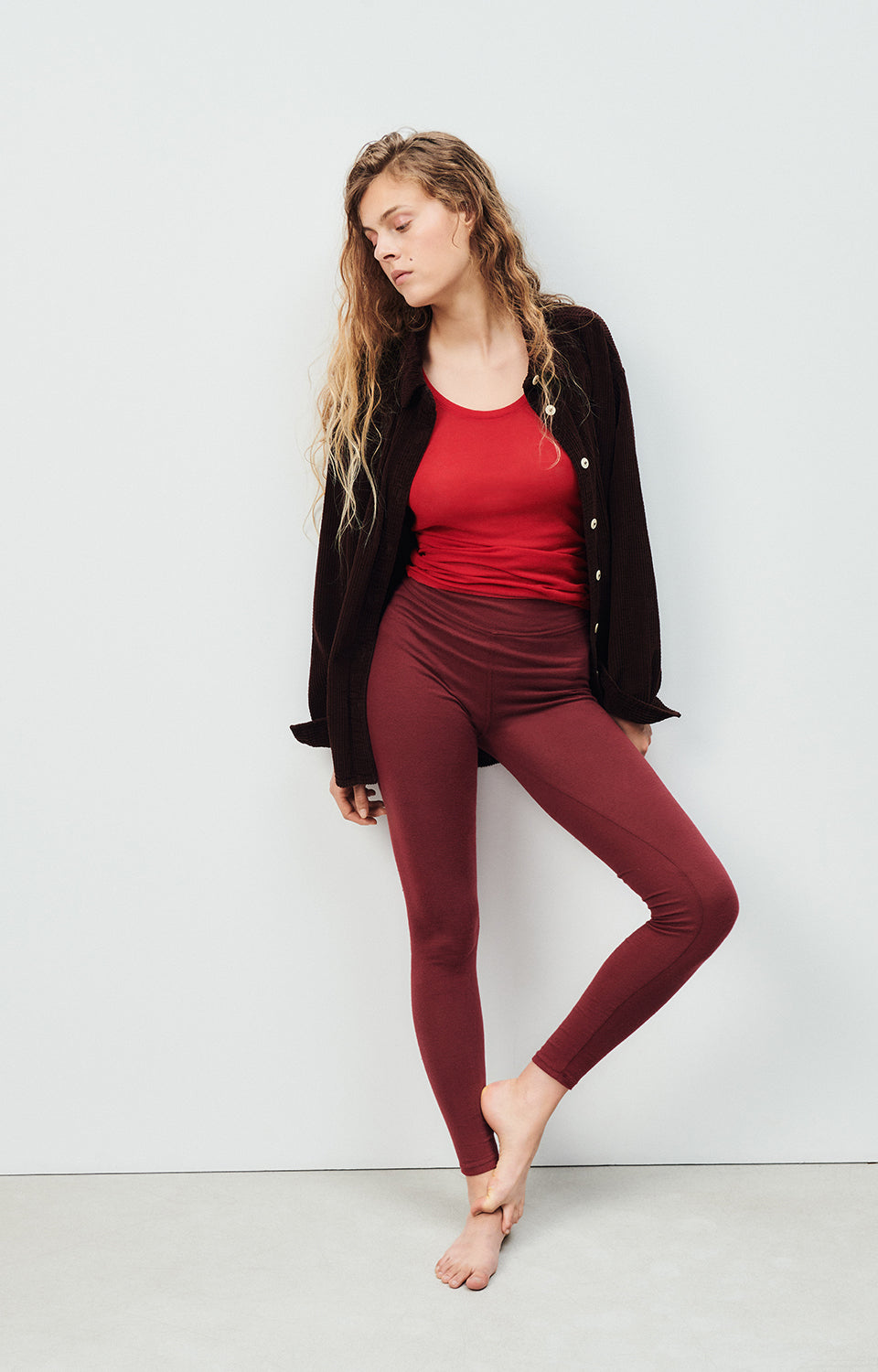 Women Red Leggings