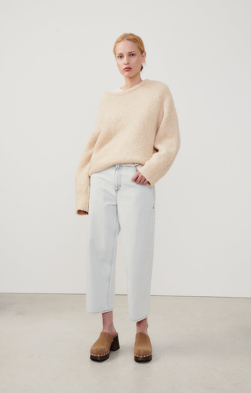 Women Beige Knit Sweater