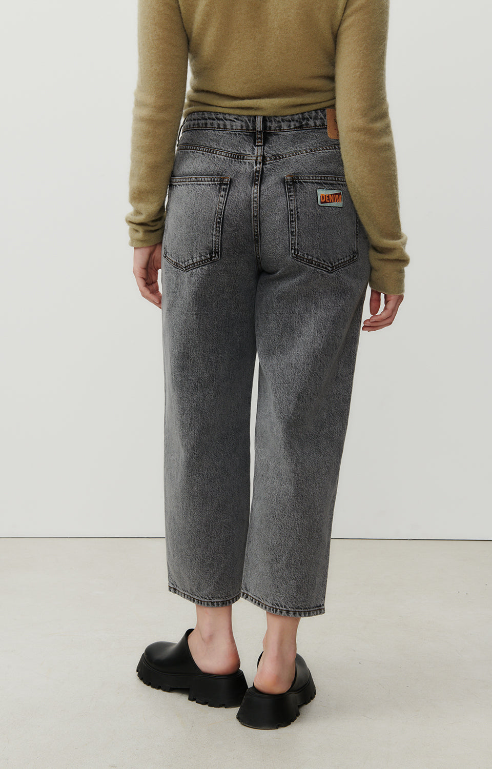 Women Grey Denim Trousers