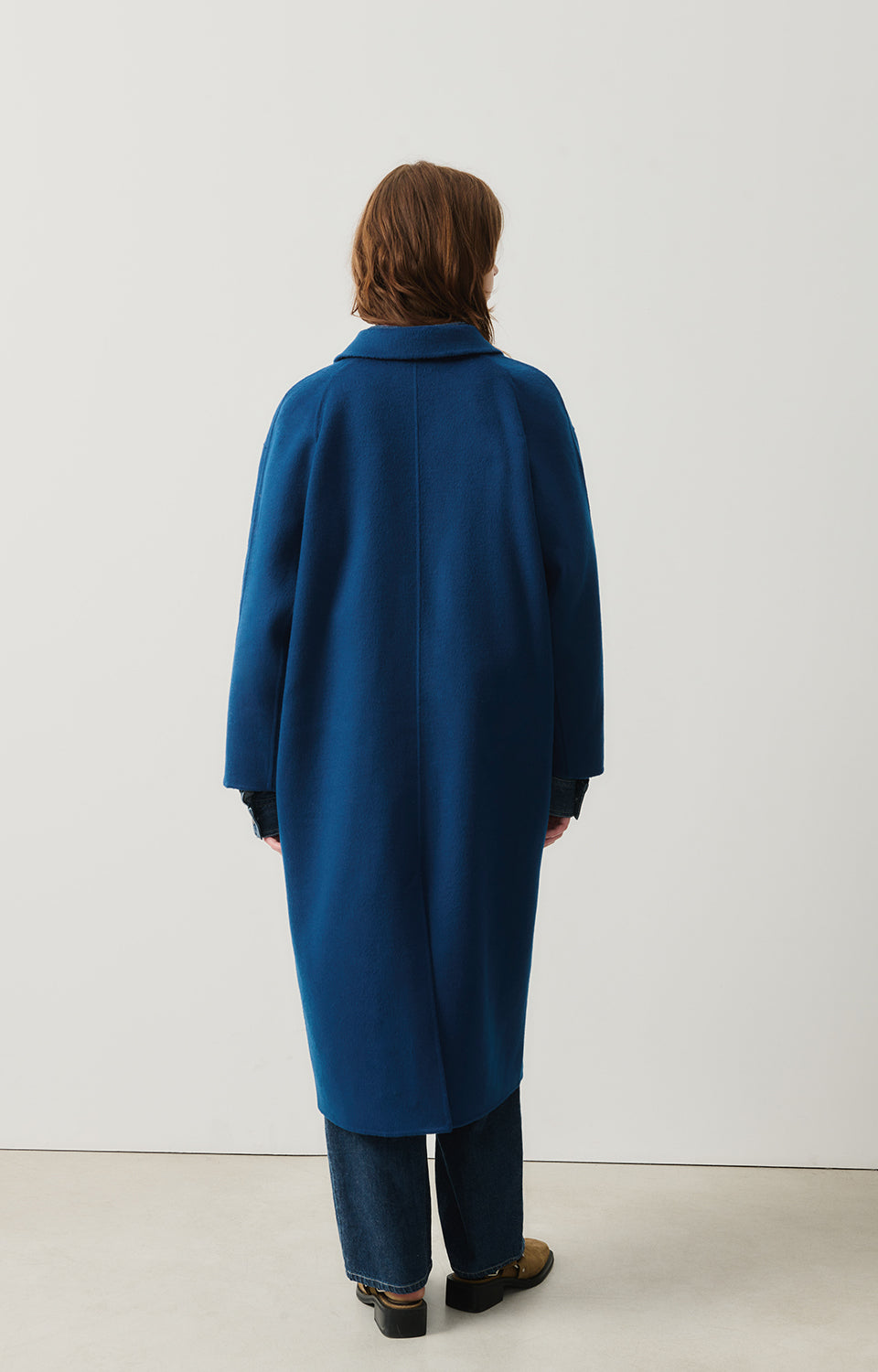 Women Blue Wool Coat