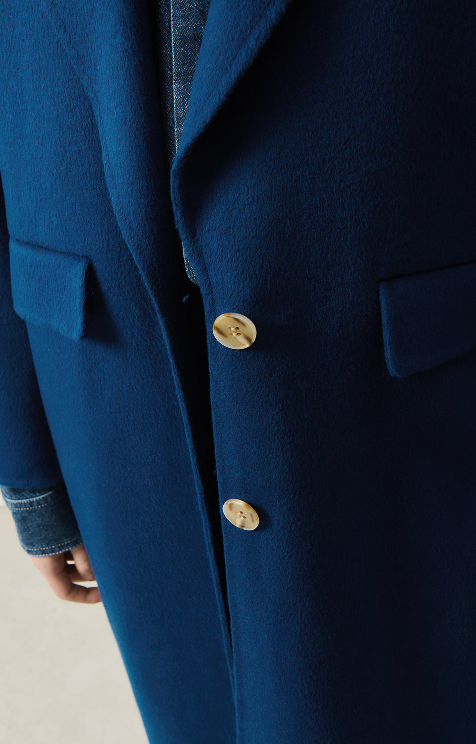 Women Blue Wool Coat