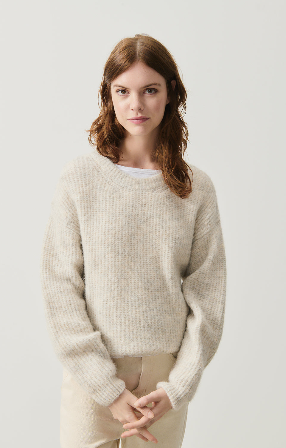 Women Beige Knit Sweater