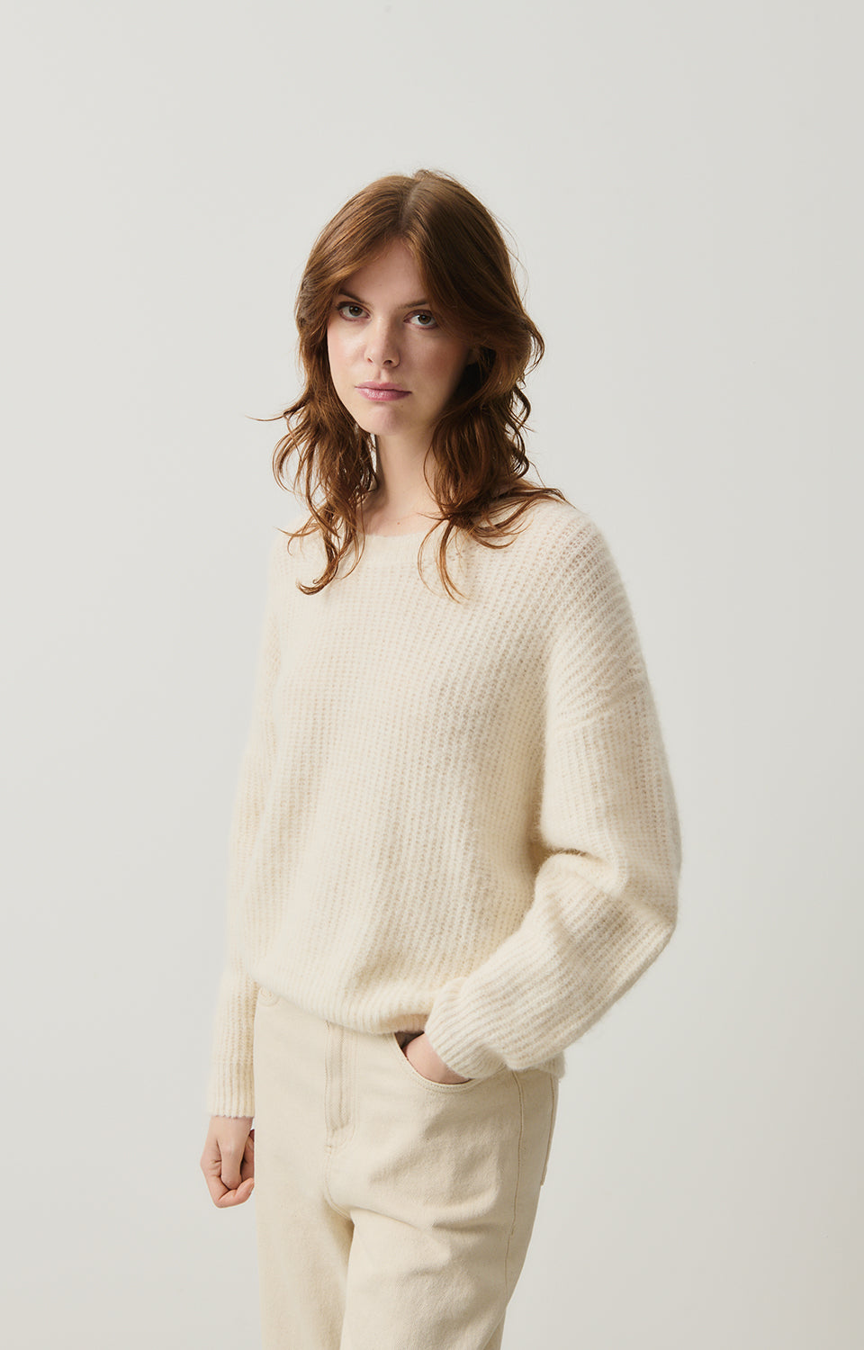 Women White Knit Sweater