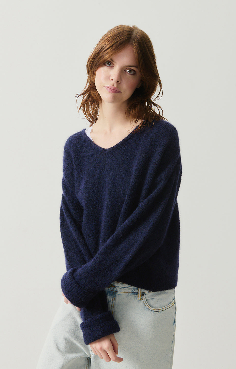 Women Navy Knit Sweater