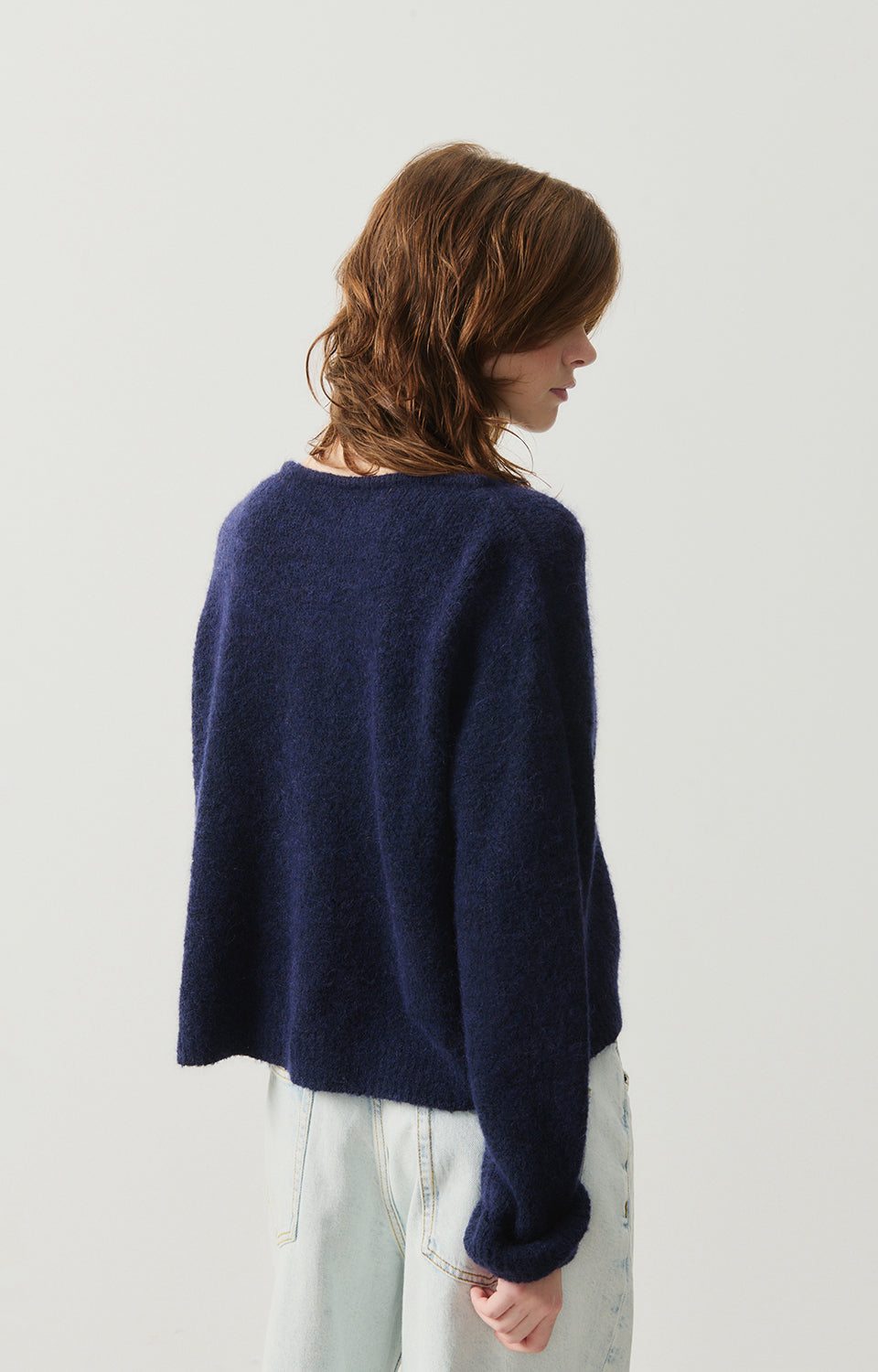 Women Navy Knit Sweater