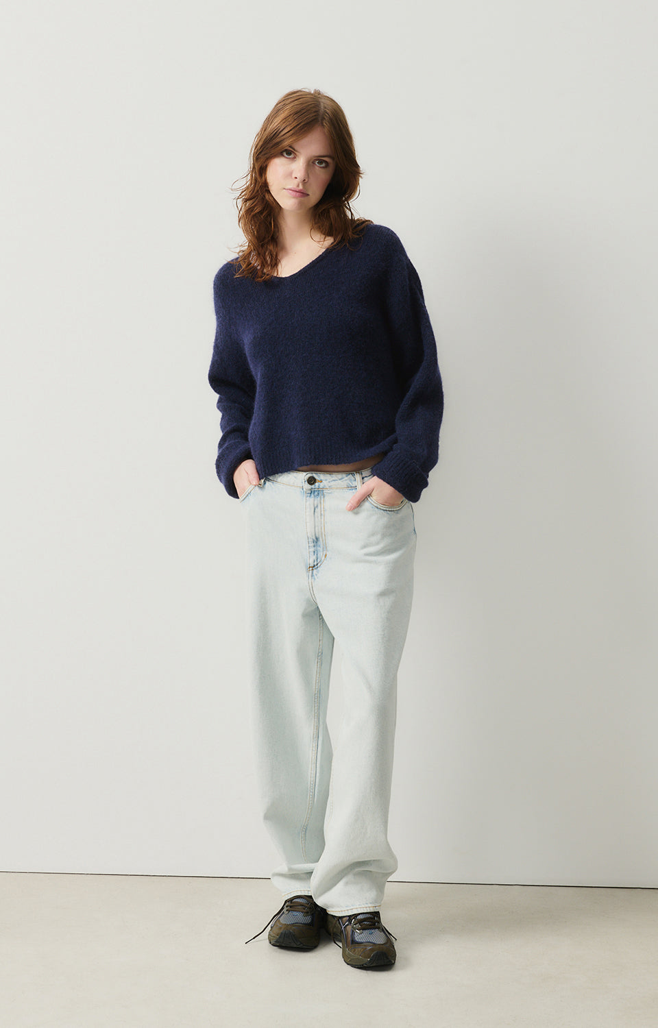 Women Navy Knit Sweater