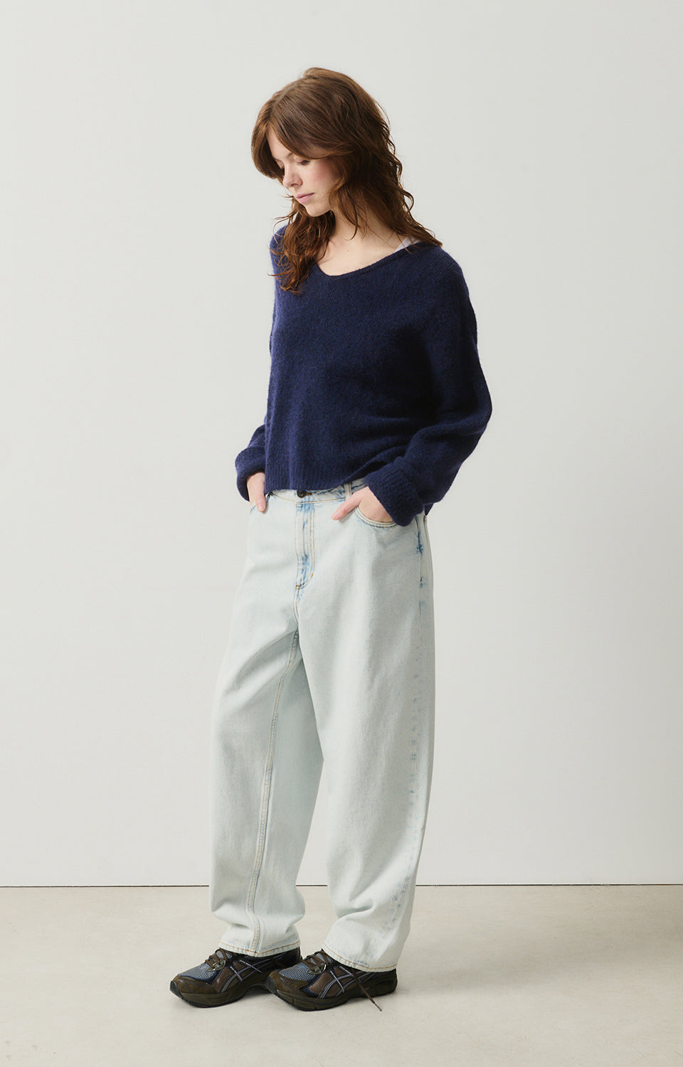 Women Navy Knit Sweater