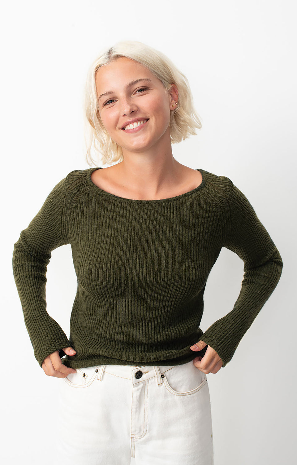 Women Khaki Knit Sweater