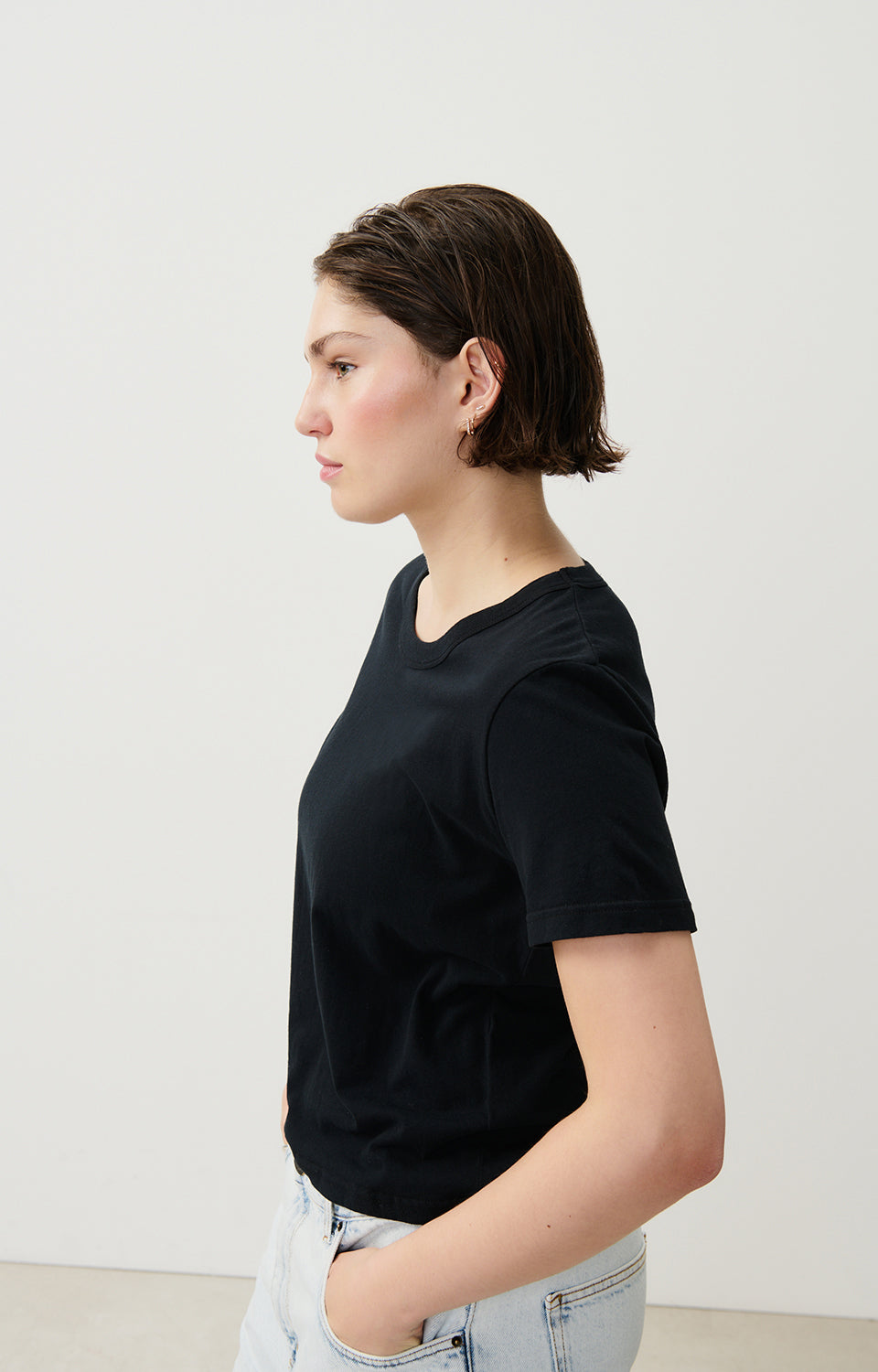 Women Black Cotton T-Shirt