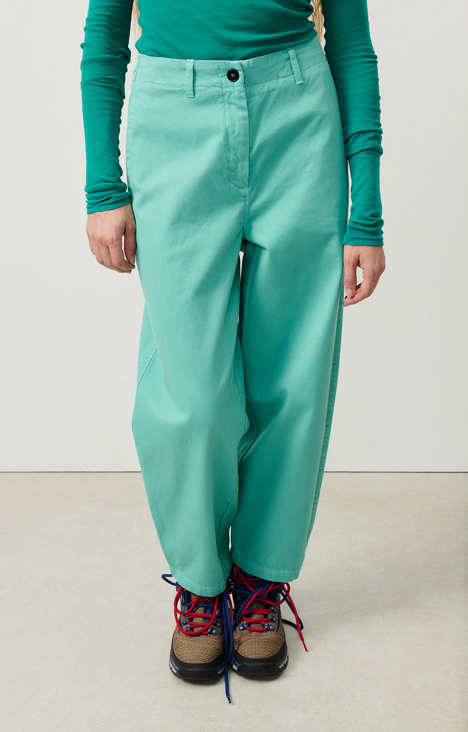 Women Green Cotton Trousers