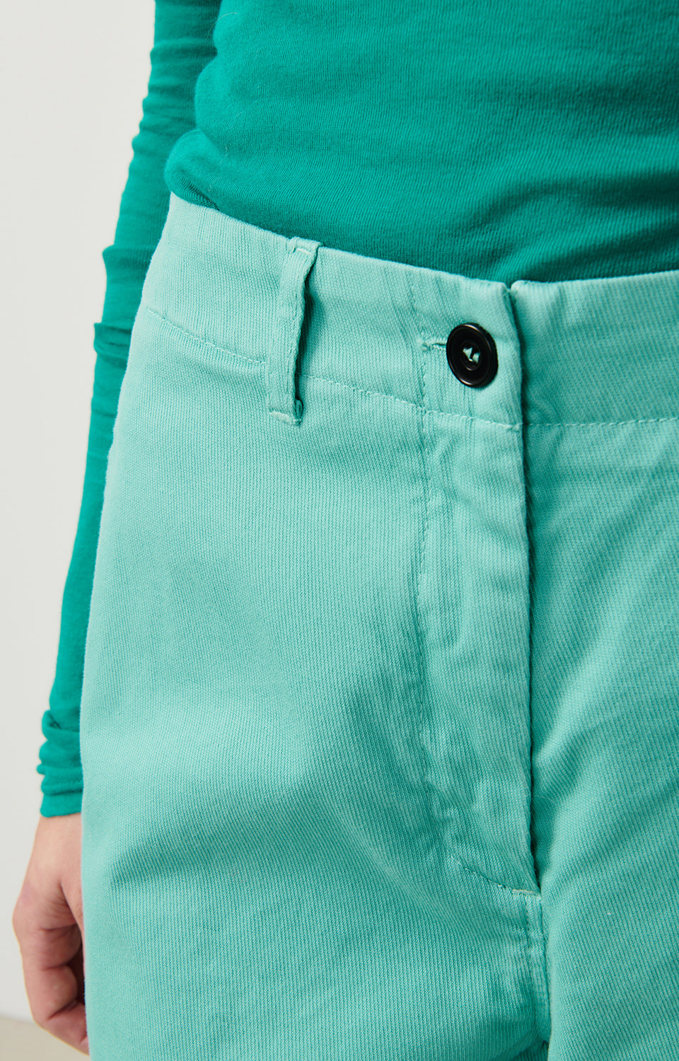 Women Green Cotton Trousers