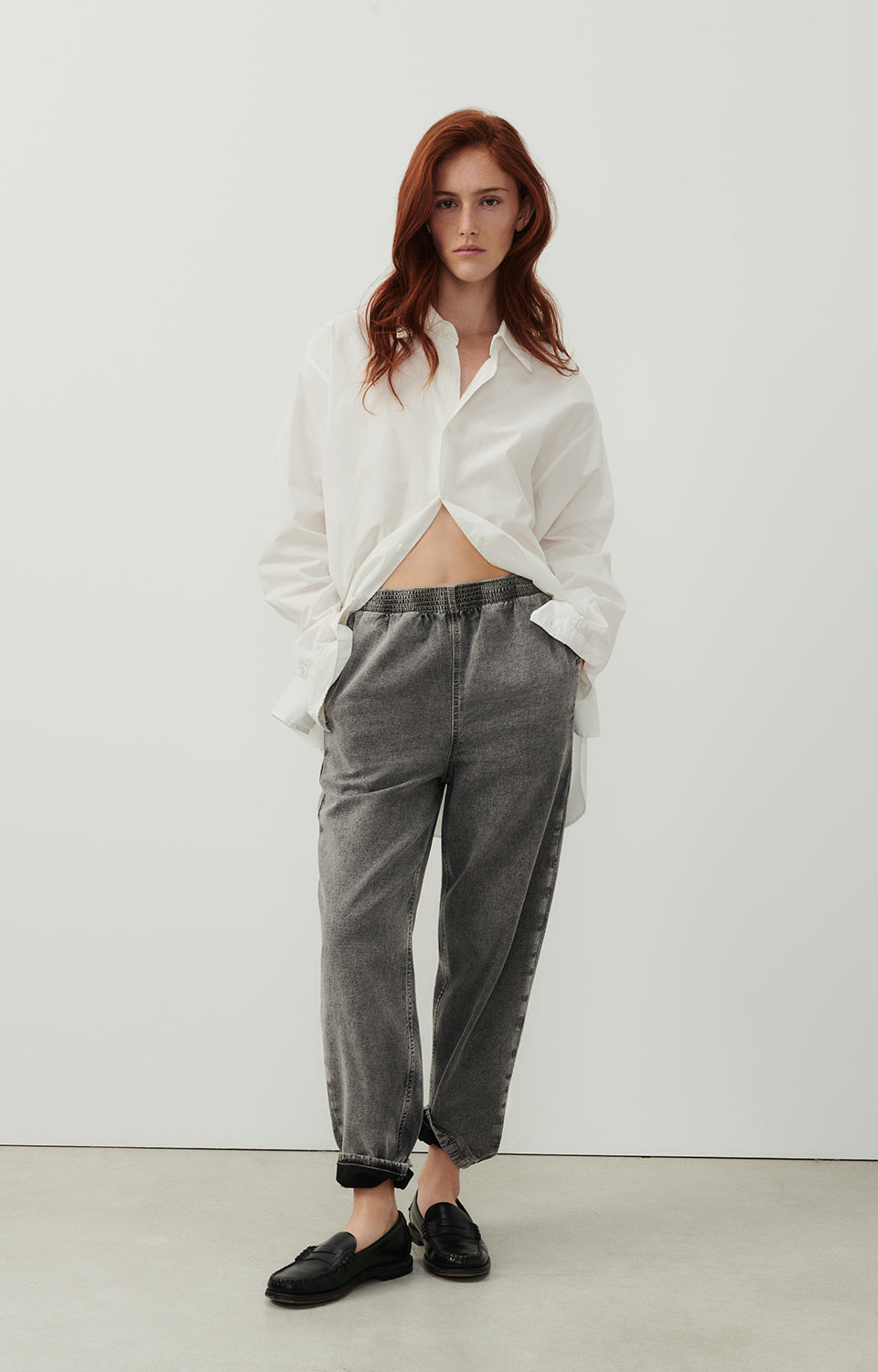 Women Grey Denim Trousers