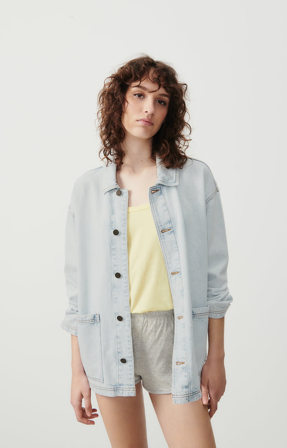 Women Light Blue Denim Coat