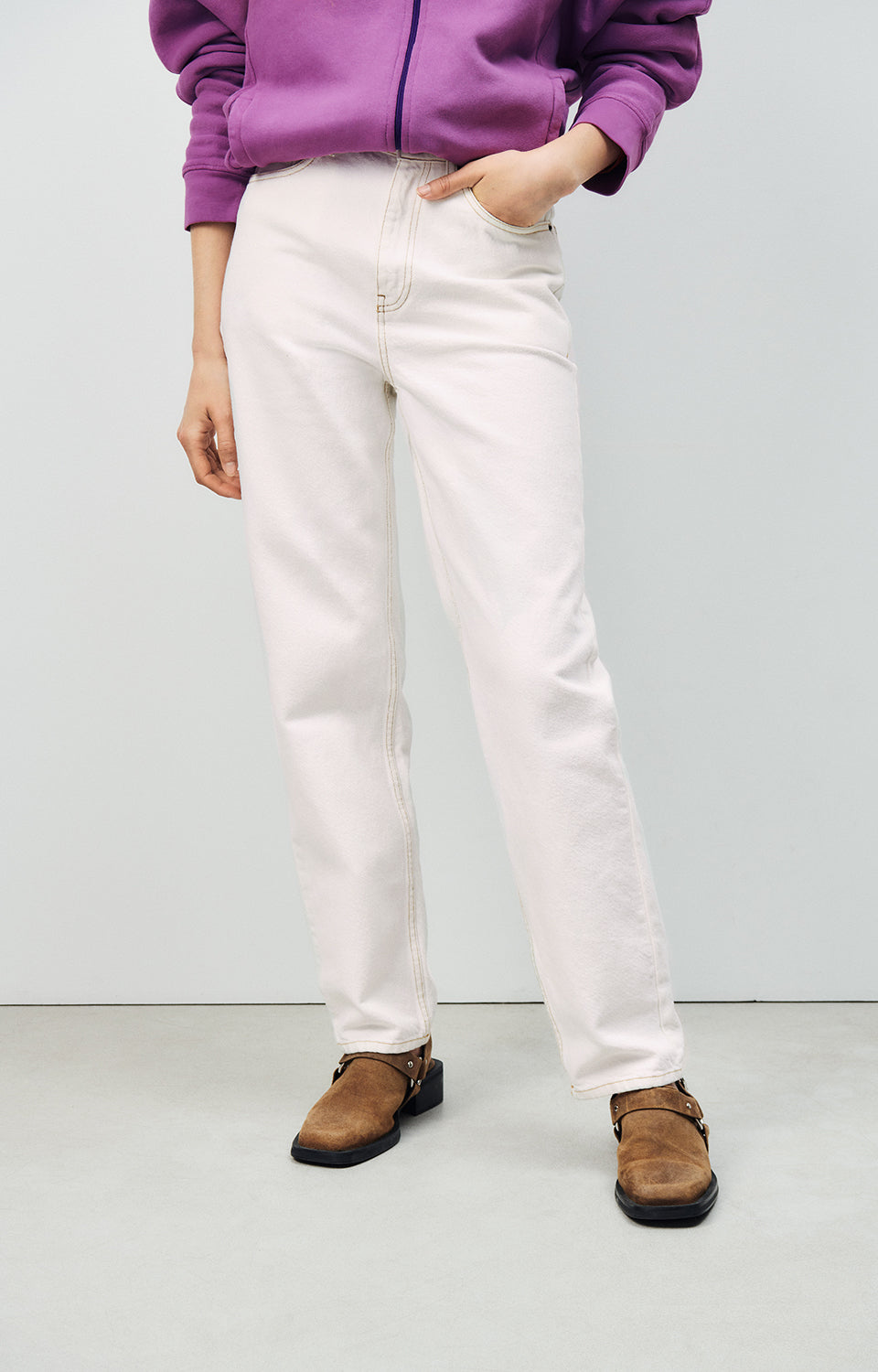 Women White Denim Trousers