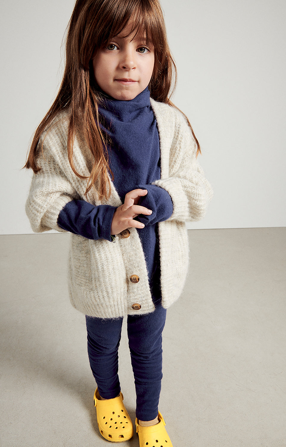 Boys & Girls Beige Knit Cardigan