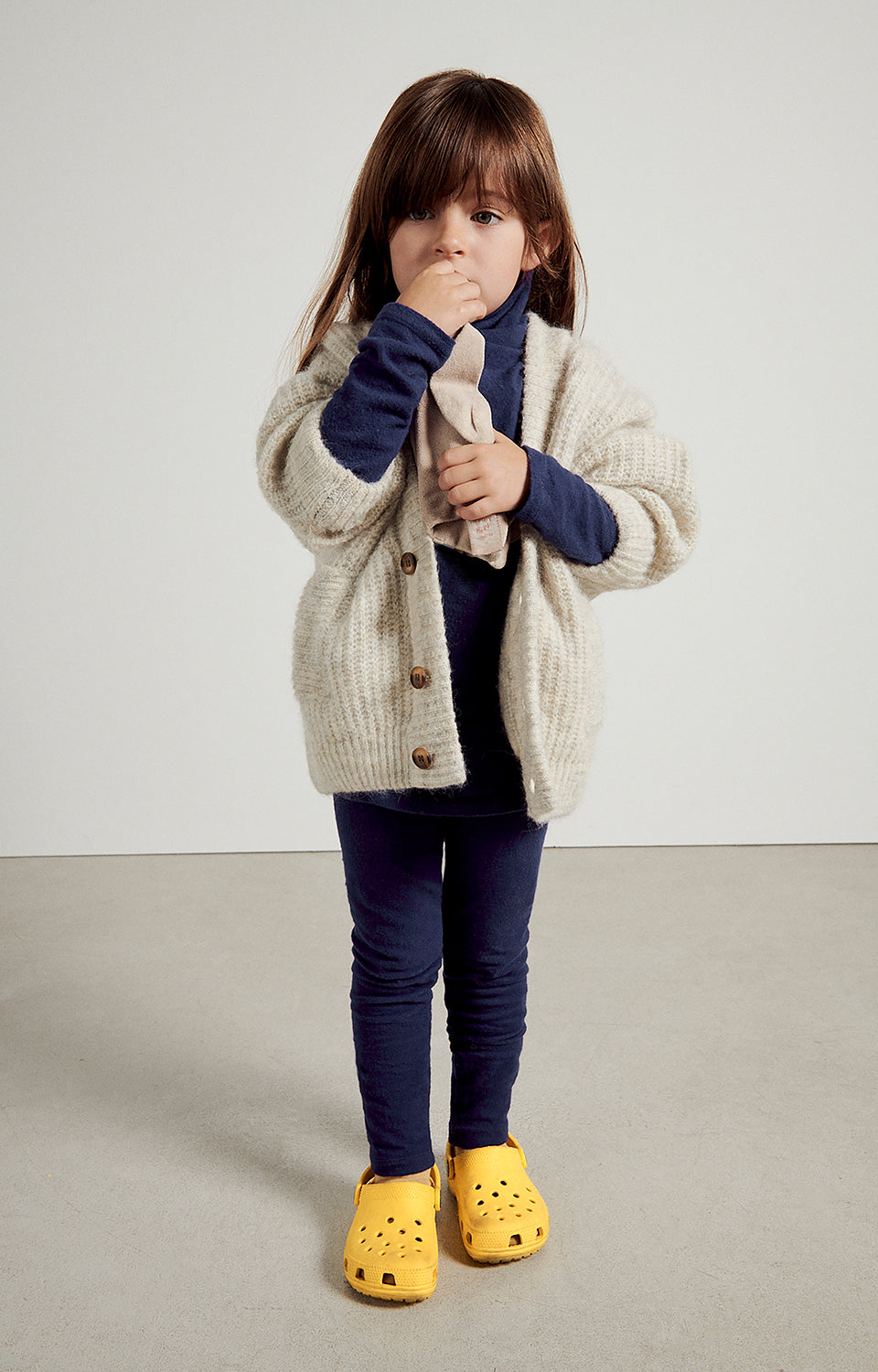 Boys & Girls Beige Knit Cardigan