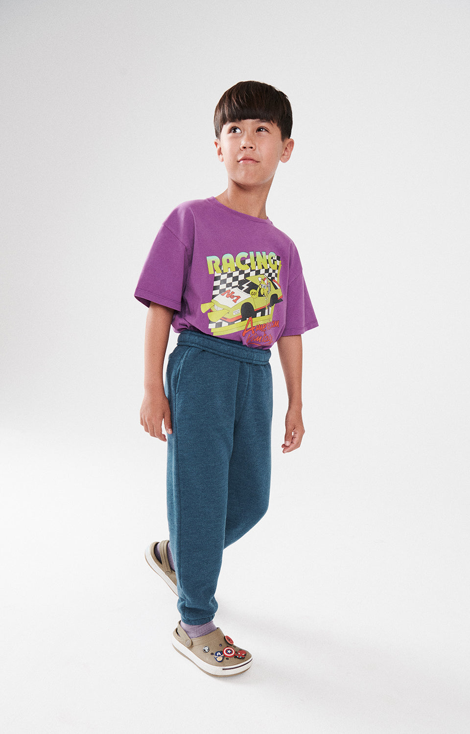 Boys & Girls Purple Cotton T-Shirt