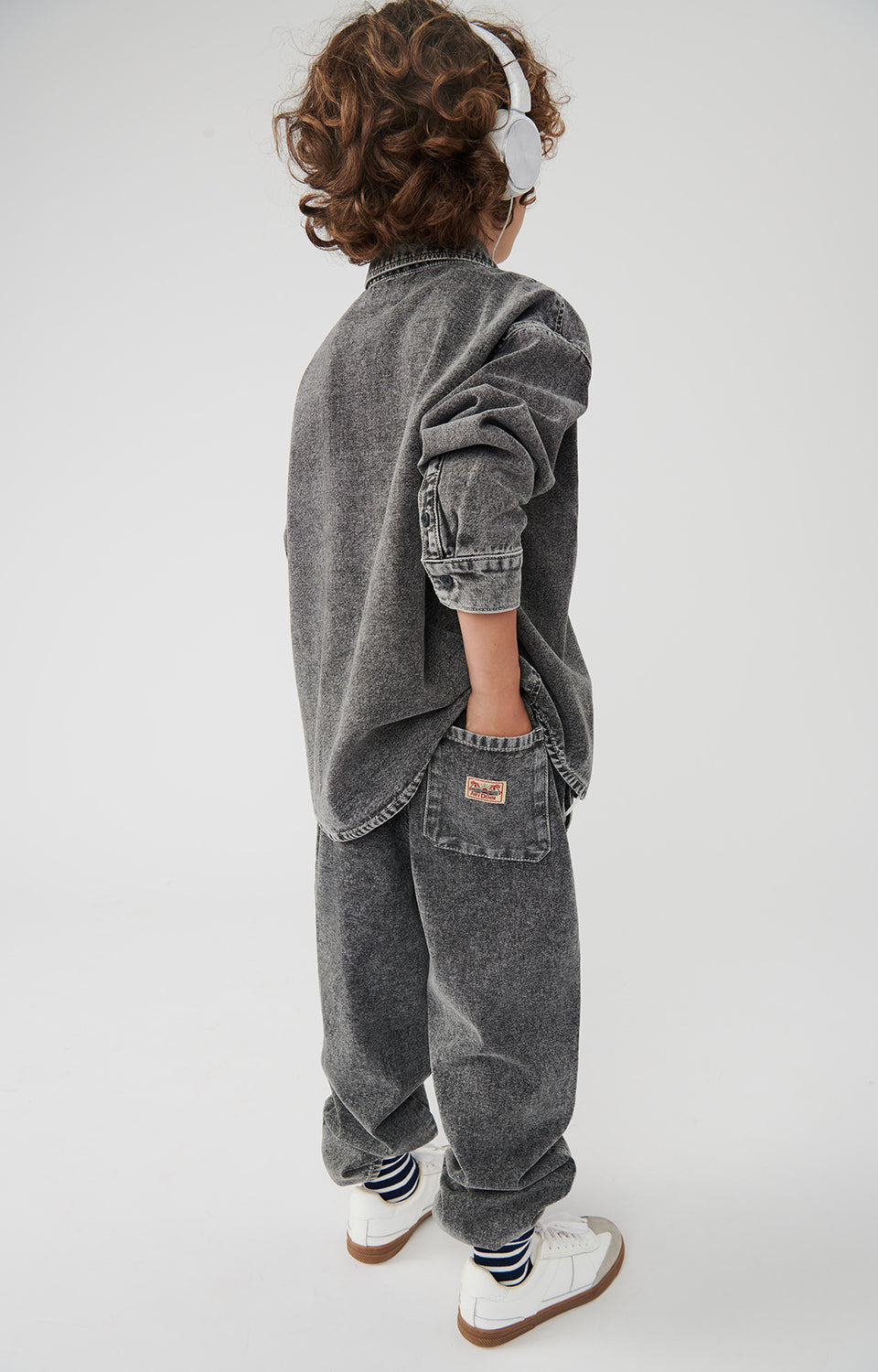 Boys & Girls Grey Denim Shirt