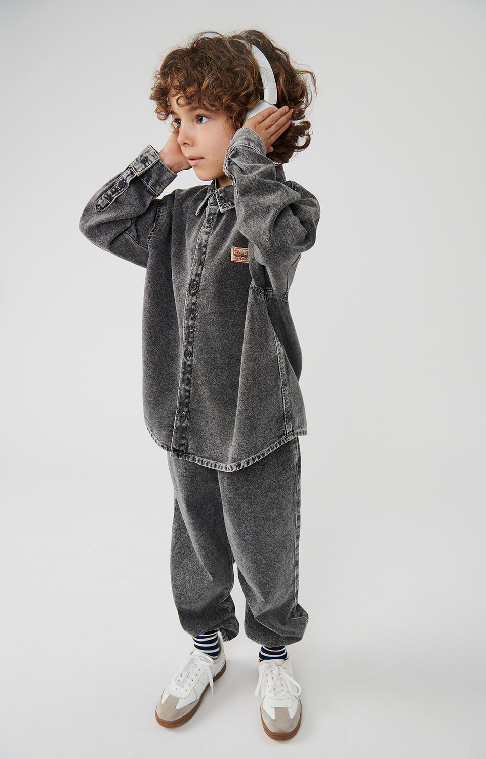 Boys & Girls Grey Denim Trousers