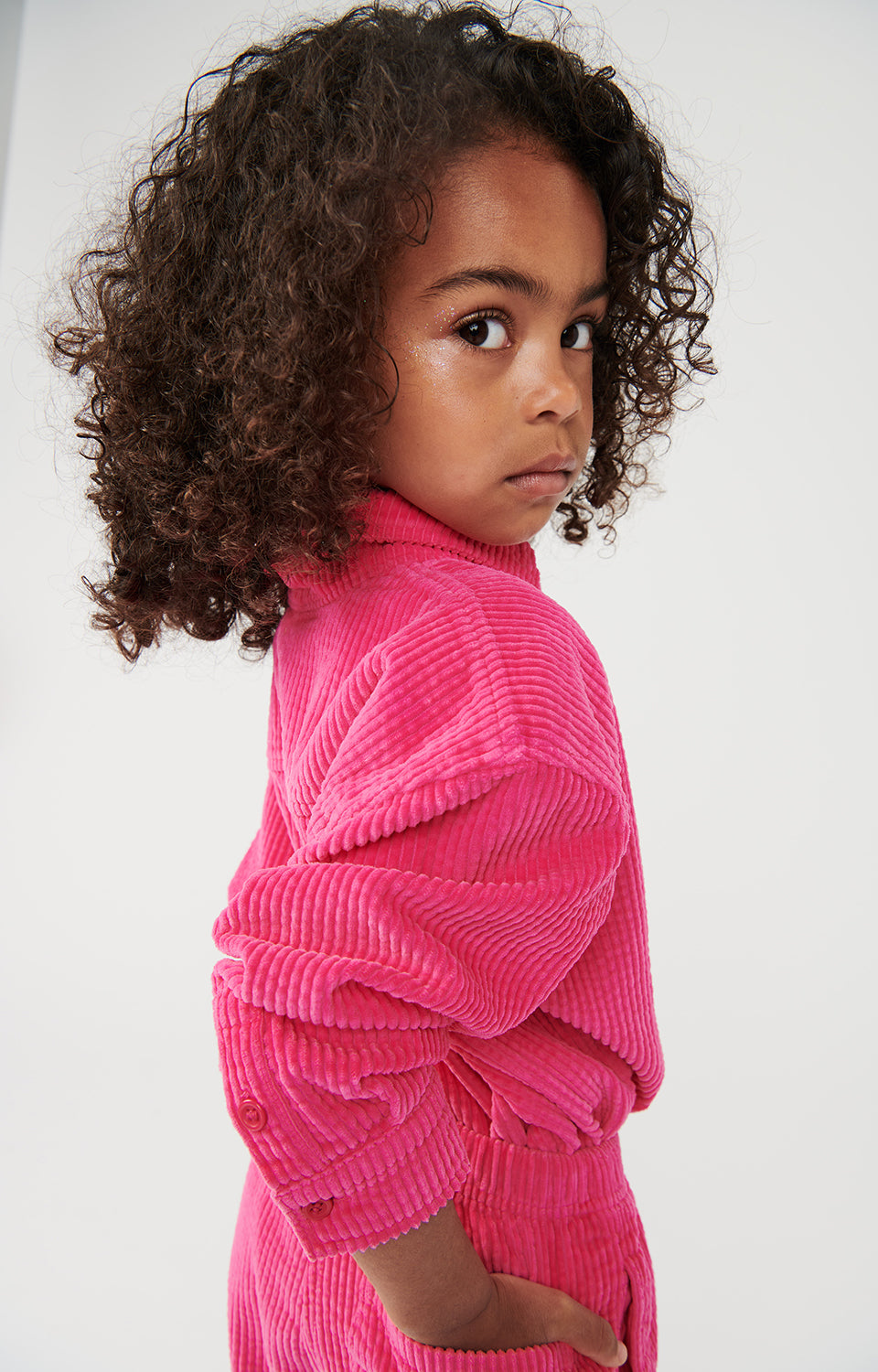 Boys & Girls Fluo Pink Corduroy Shirt